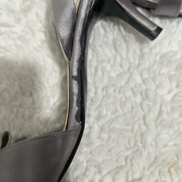 Nina Women's Silver Heels with Ruffle Detail - Picture 4 of 5